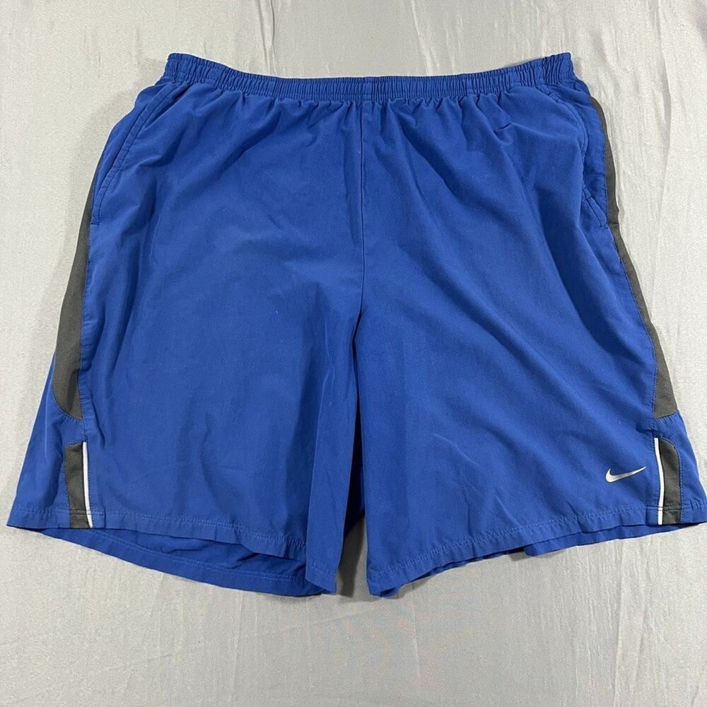 Nike Dri Fit Distance Running Shorts Mens Large Royal Blue Athleisure Sportswear